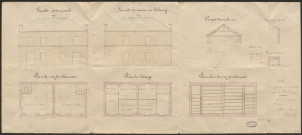 Maison d'école. Eglise. Presbytère.