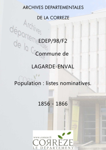 Population : listes nominatives. 1856-1866