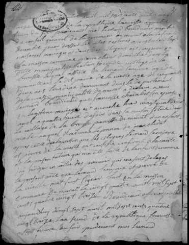Naissances, mariages, décès (1793-1802)