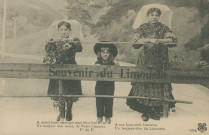 Folklore : "Souvenir du Limousin - A nos bons amis lointains Un bonhour cher du Limousin. C090". Texte de P. do F. en limousin. Carte de voeux.