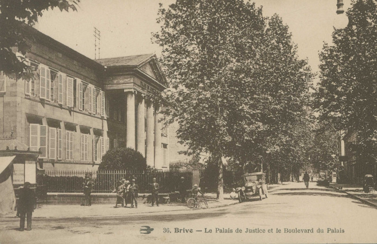 Brive-la-Gaillarde : "36. Brive - Le palais de justice et le boulevard du palais".