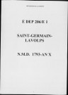 Naissances, mariages, décès (1793-1802)