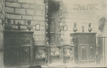 Aubazine : "Corrèze - 8 - Aubazine - Intérieur de l'église - Vieilles stalles du XIIe siècle