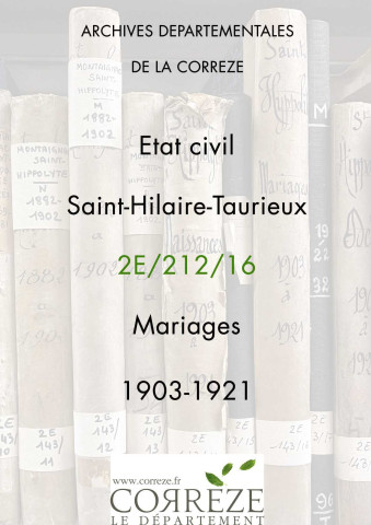 Mariages (1903-1921).