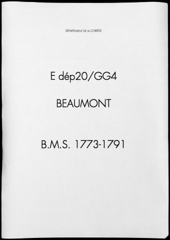 Baptêmes, mariages, sépultures (1773-1791)