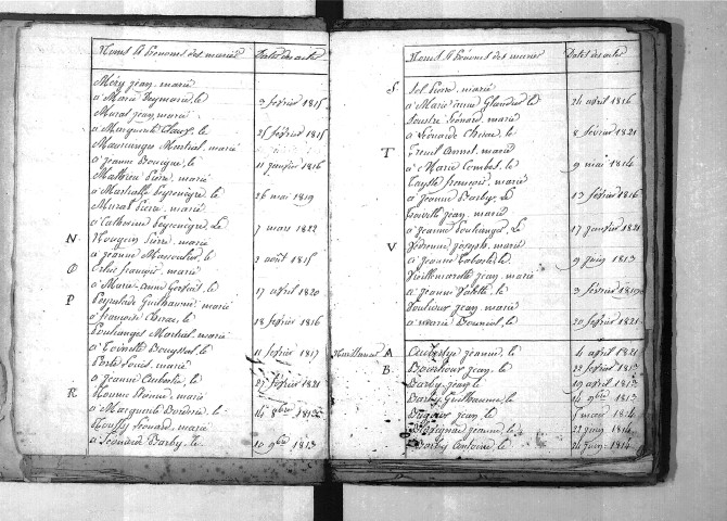 Tables décennales des naissances (1813-1822)