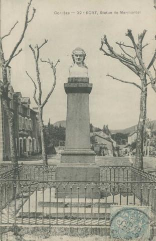 Bort-les-Orgues : "Corrèze - 22 - Bort, statue de Marmontel".