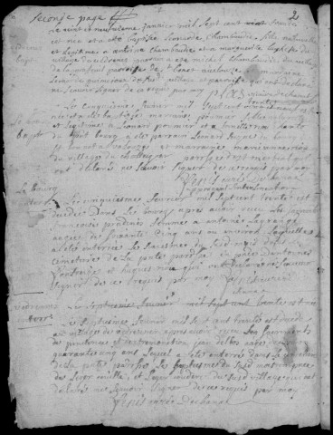 Baptêmes, mariages, sépultures (1730-1752)