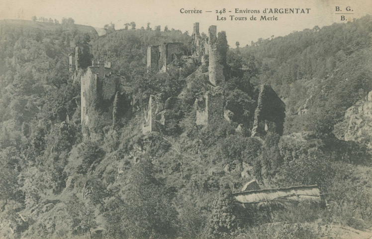 Saint-Geniez-O-Merle : "Corrèze - 248 - Environs d'Argentat - Les tours de Merle".