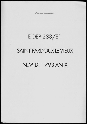 Naissances, mariages, décès (1793-1802)