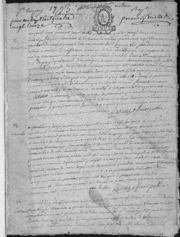 Naissances et tables décennales des naissances (1793-1802)