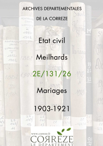 Mariages (1903-1921).