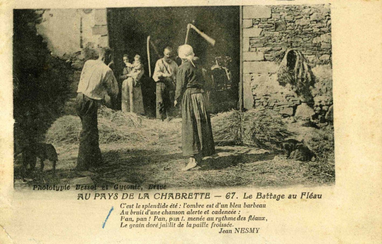 "Au pays de la Chabrette - 67. Le battage au fléau".