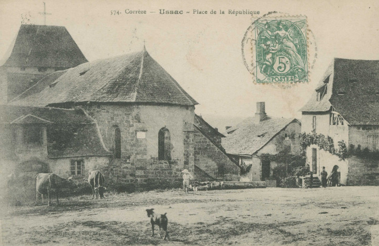 Ussac : "574. Corrèze - Ussac - Place de la République".