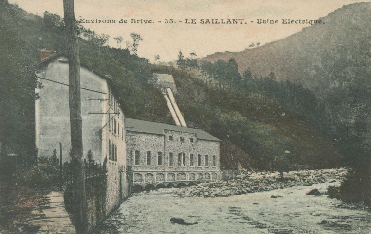 Voutezac : "Environs de Brive. - 35. - Le Saillant. - Usine électrique.".