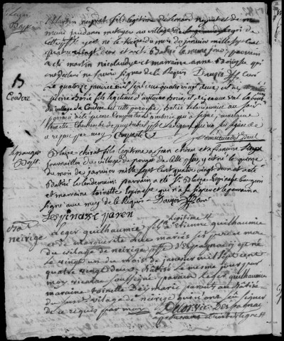 Baptêmes, mariages, sépultures (1782-1797)