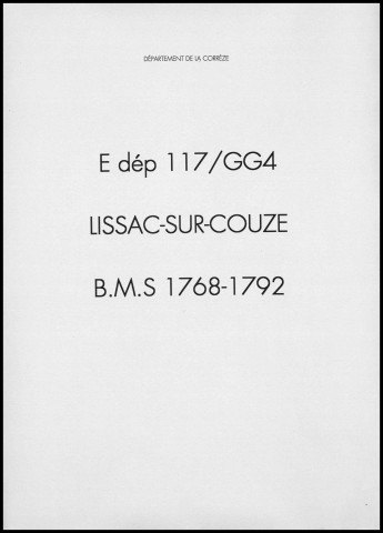 Baptêmes, mariages, sépultures (1768-1792)