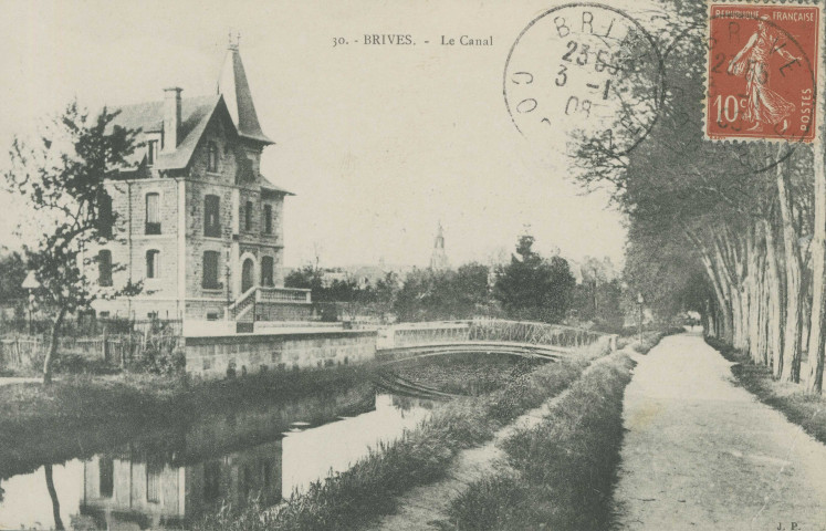 Brive-la-Gaillarde : "30. - Brives. - Le canal".