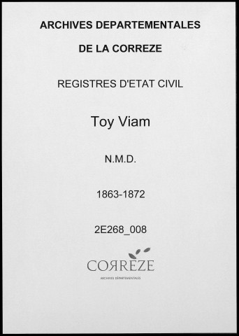 Naissances, mariages, décès (1863-1872)