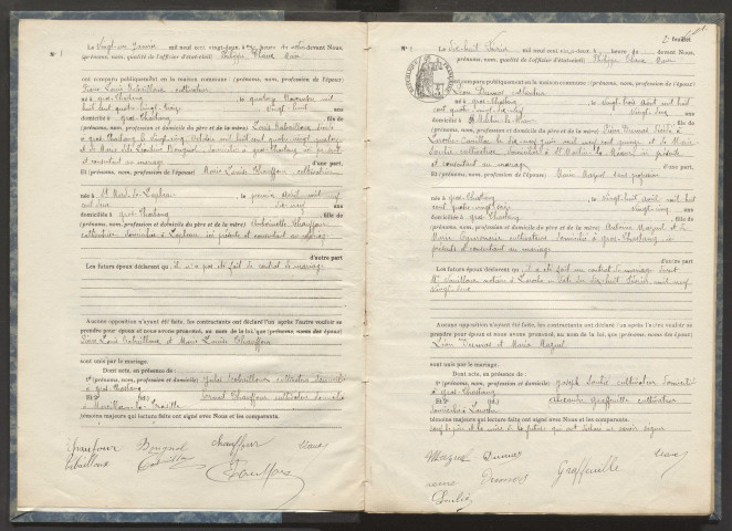 Mariages (1922-1932).