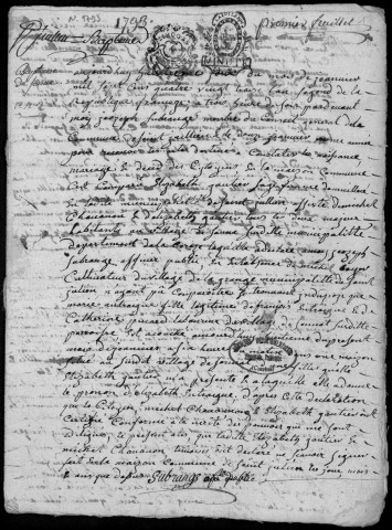 Naissances, mariages, décès (1793-1802)