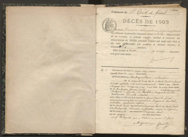 Décès (1903-1921).