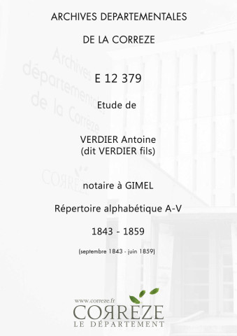 Répertoire alphabétique : A-V