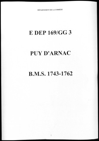 Baptêmes, mariages, sépultures (1743-1762)
