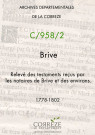 Table des actes reçus par les notaires de Brive et des environs.