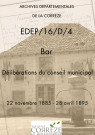 Délibérations du conseil municipal. 22 novembre 1885-28 avril 1895