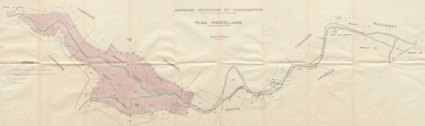 Construction d'un barrage sur la Couze.