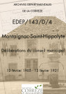 Saint-Hippolyte. Délibérations du conseil municipal. 12 février 1905-13 février 1921