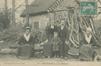 Folklore : "Scène du Centre - 33 - Une chaumière et ses habitants".