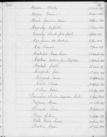 Tables décennales des décès (1943-1952)