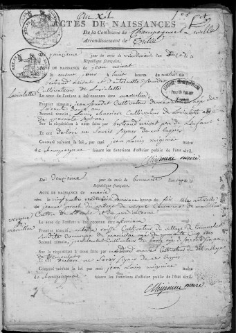 Naissances (1803-1822)