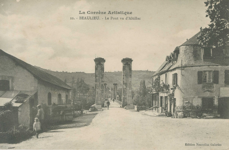 Beaulieu-sur-Dordogne : "La Corrèze artistique - 22. - Beaulieu - Le pont vu d'Altillac".