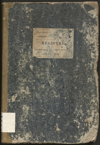 Délibérations du conseil municipal. 3 septembre 1843-25 décembre 1861