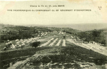 "Champ de tir du 14e, près Brive. Vue panoramique du campement du 80e régiment d'infanterie".