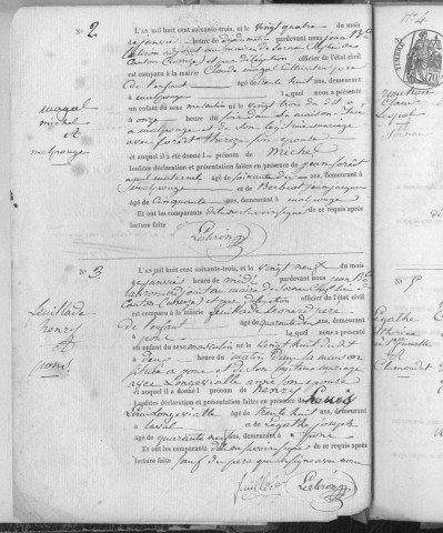 Naissances, mariages, décès (1863-1872)