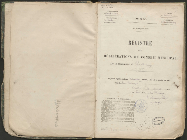 Délibérations du conseil municipal. 11 juillet 1880-28 septembre 1890