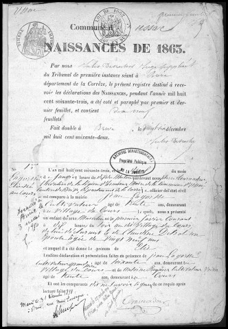 Naissances (1863-1882)
