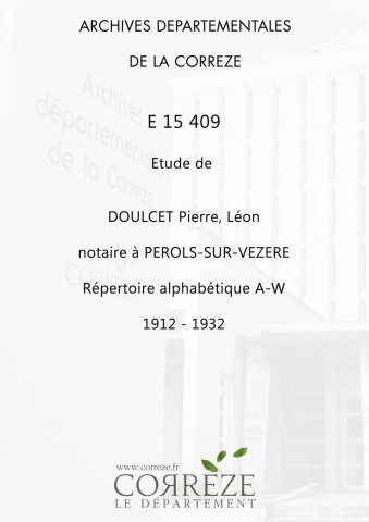 Répertoire alphabétique : A-W