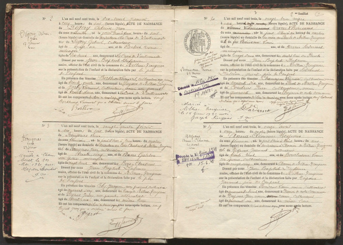 Naissances (1903-1921).