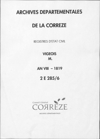 Mariages (1798-1819)