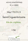 Rôle des vingtièmes. 1780