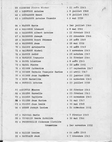 Tables décennales des décès (1903-1912)