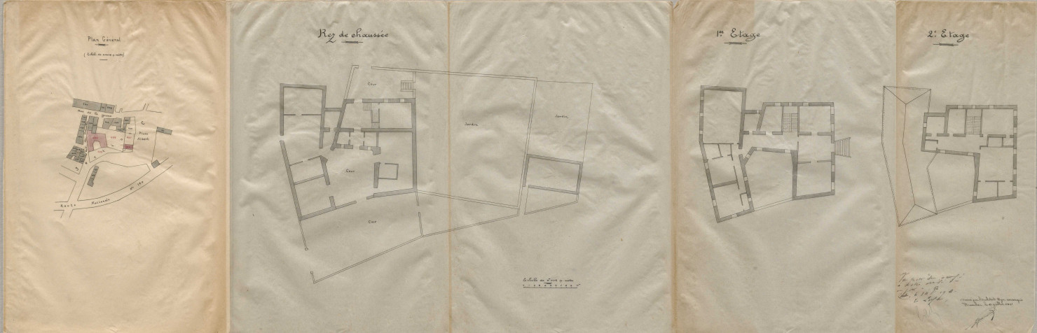 Hôpital-hospice. Prétoire de la justice de paix, prison. Mairie. Monument aux morts. Statue Marbot.