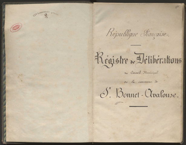 Délibérations du conseil municipal. 24 février 1884-14 juin 1896