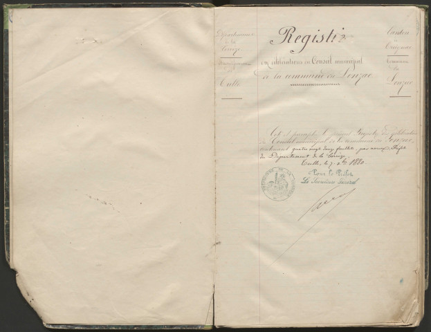 Délibérations du conseil municipal. 23 janvier 1881-20 mai 1888
