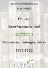 Naissances, mariages, décès (1913-1922).
